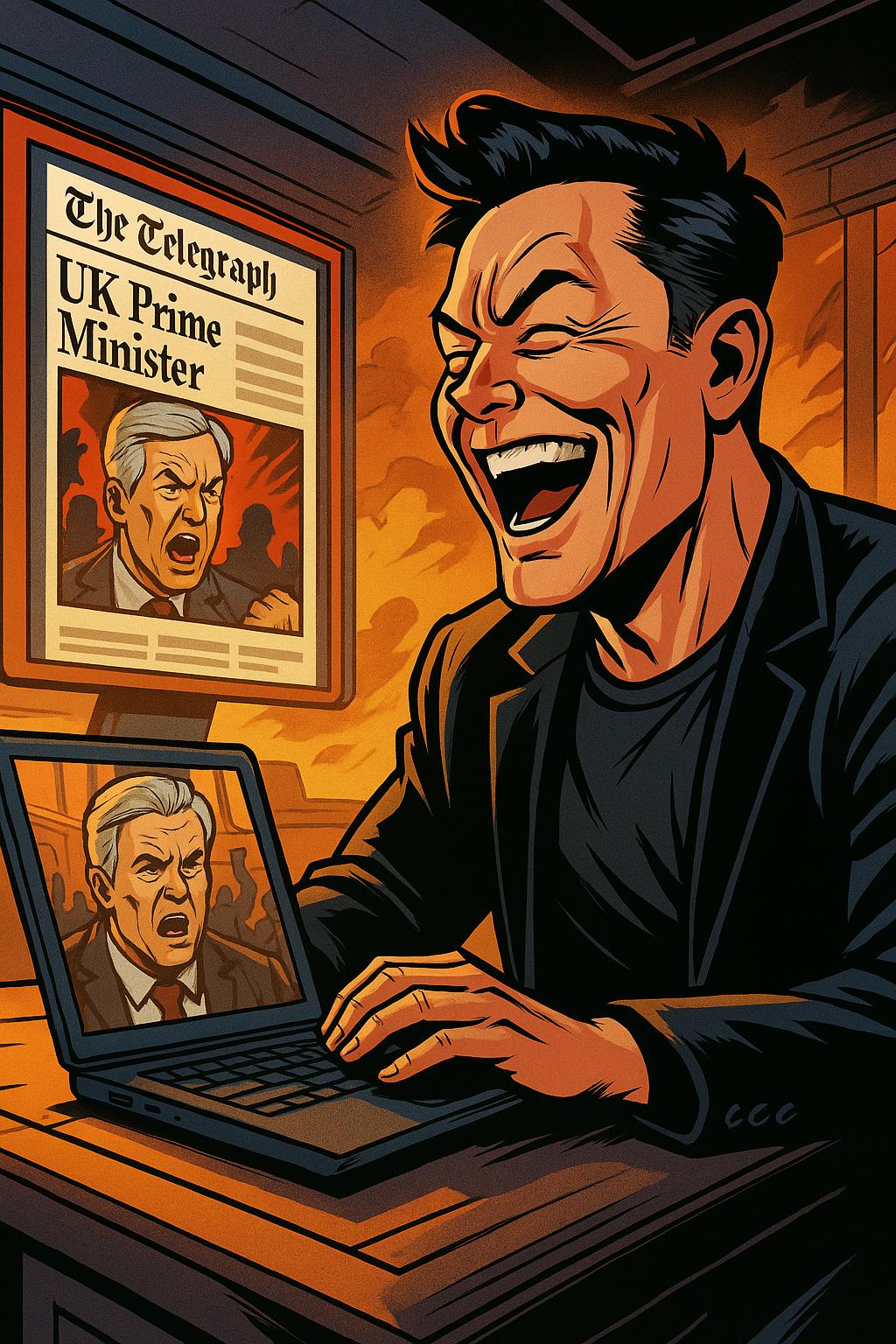 Elon Musk Sharing a Fake Telegraph Article